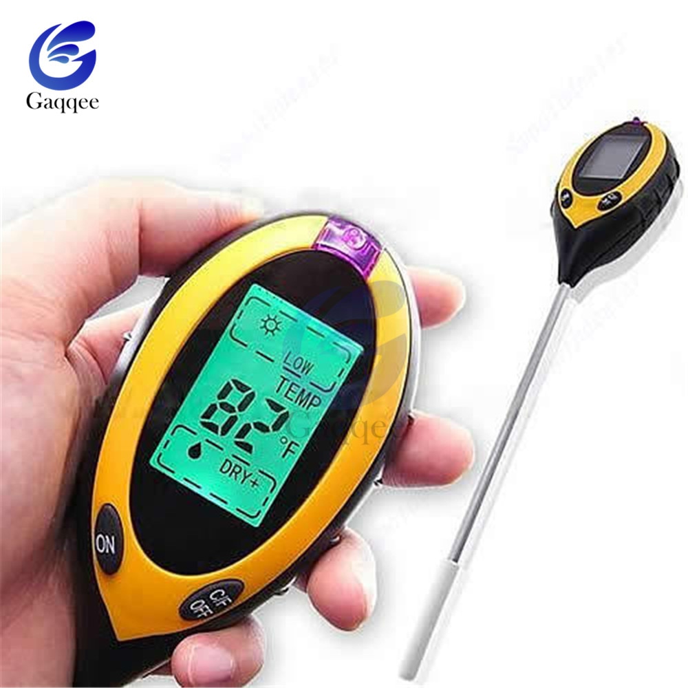 4 in 1 Soil PH Meter Tester Soil Tester PH Moisture meter Temperature Sunlight Intensity measurement Analysis Soil Acidity Test