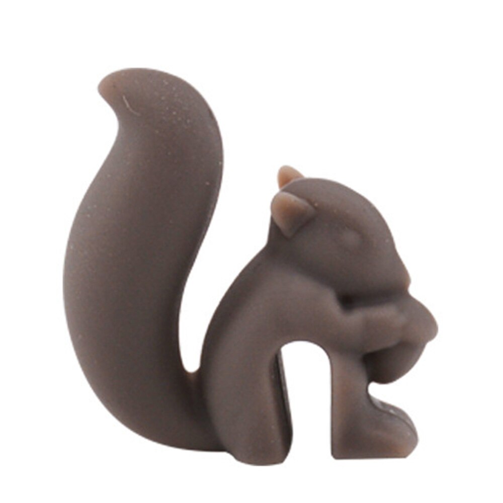 1/5pcs Cute Squirrel Shape Tea Bag Hanging Tea Infuser Cup Clip Colorful Recognizer Tea Bag Recognizer Party Supplies Barware: Gray OPP bag