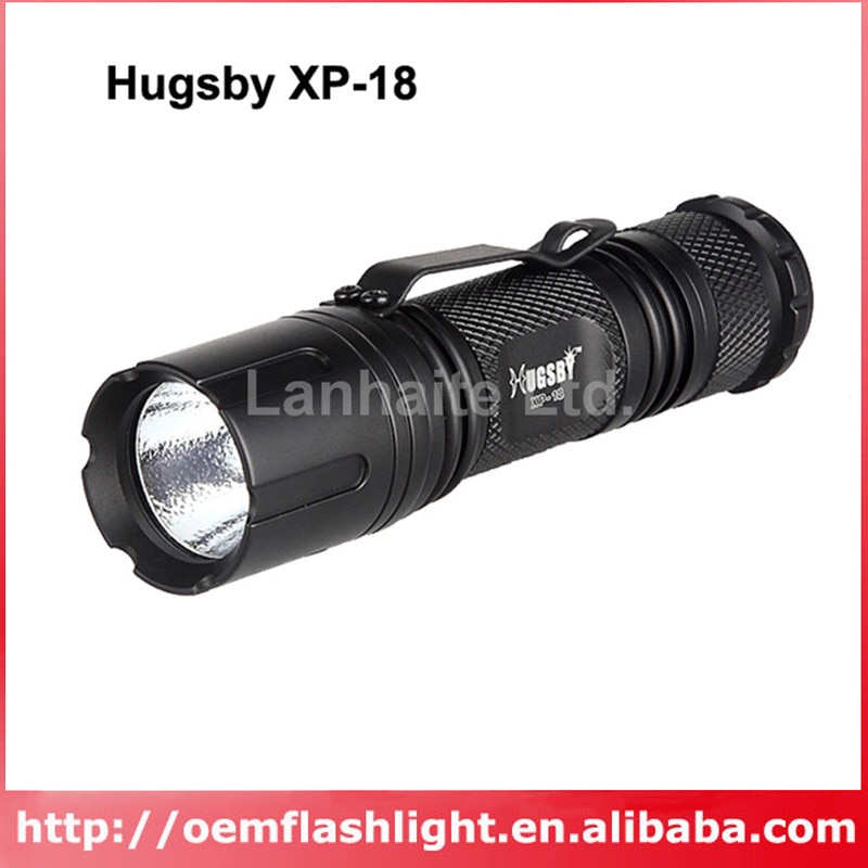 Hugsby XP-18 Cree XP-E R3 250 Lumens 3-Mode LED Flashlight - Black ( 1xAA / 1xCR123 / 1x16340 / 1x14500 )