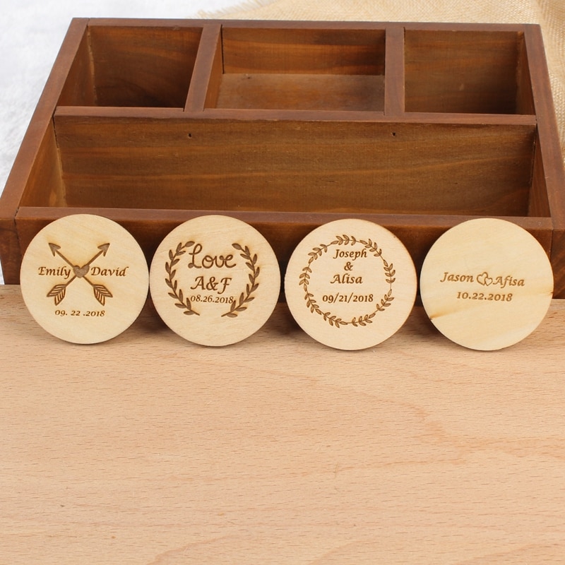 2pcs Custom Wooden Fridge Magnets engraved Refrigerator Magnets rustic Wedding Favor wedding accessories