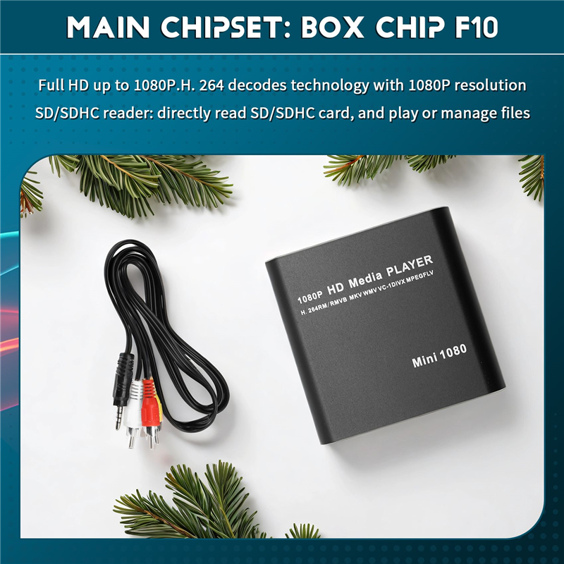 CABE-2X MKV H.264 HDD Multimedia Player Full HD 1080P USB Media Player With SD Media TV Box Support RMVB WMV HDD EU PLUG