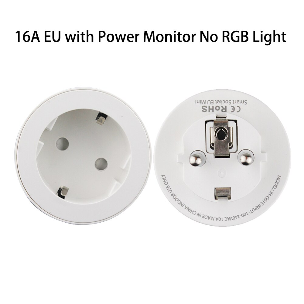 Wifi smart plug rgb draadloos stopcontact smart life/tuya app afstandsbediening werkt met alexa google home geen hub nodig: 16a eu