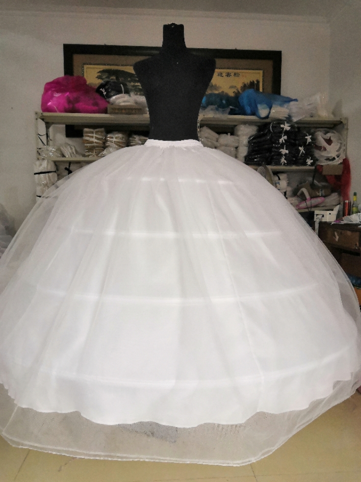 Neuer , 4 Reifen, großer weißer Petticoat, super flauschiger Krinoline-Slip-Unterrock für Hochzeitskleid, Brautkleid auf Lager