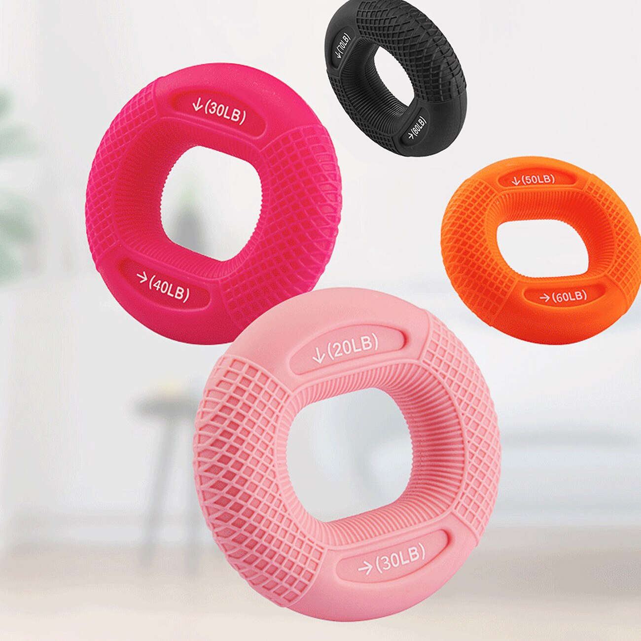 Hand Grip Finger Pow Trainer Solid Silicone Rubber Ring Hand Expander Exerciser Fingers Gripper Powerball Hand Exerciser Grip