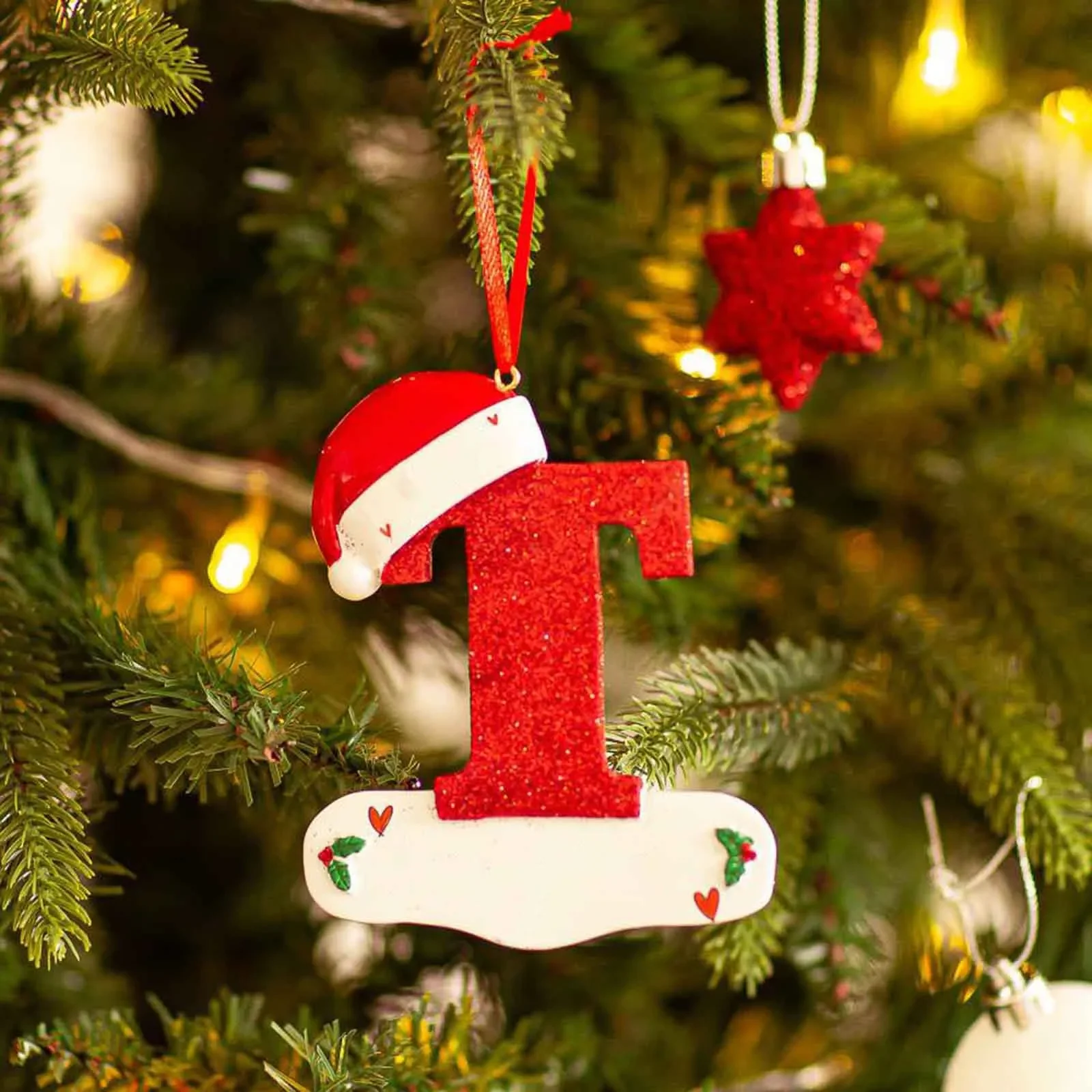 Christmas Tree Decoration Letter Pendant 26 Letters Home acrylic DIY Pendant Xmas Year Decor Ornament navidad