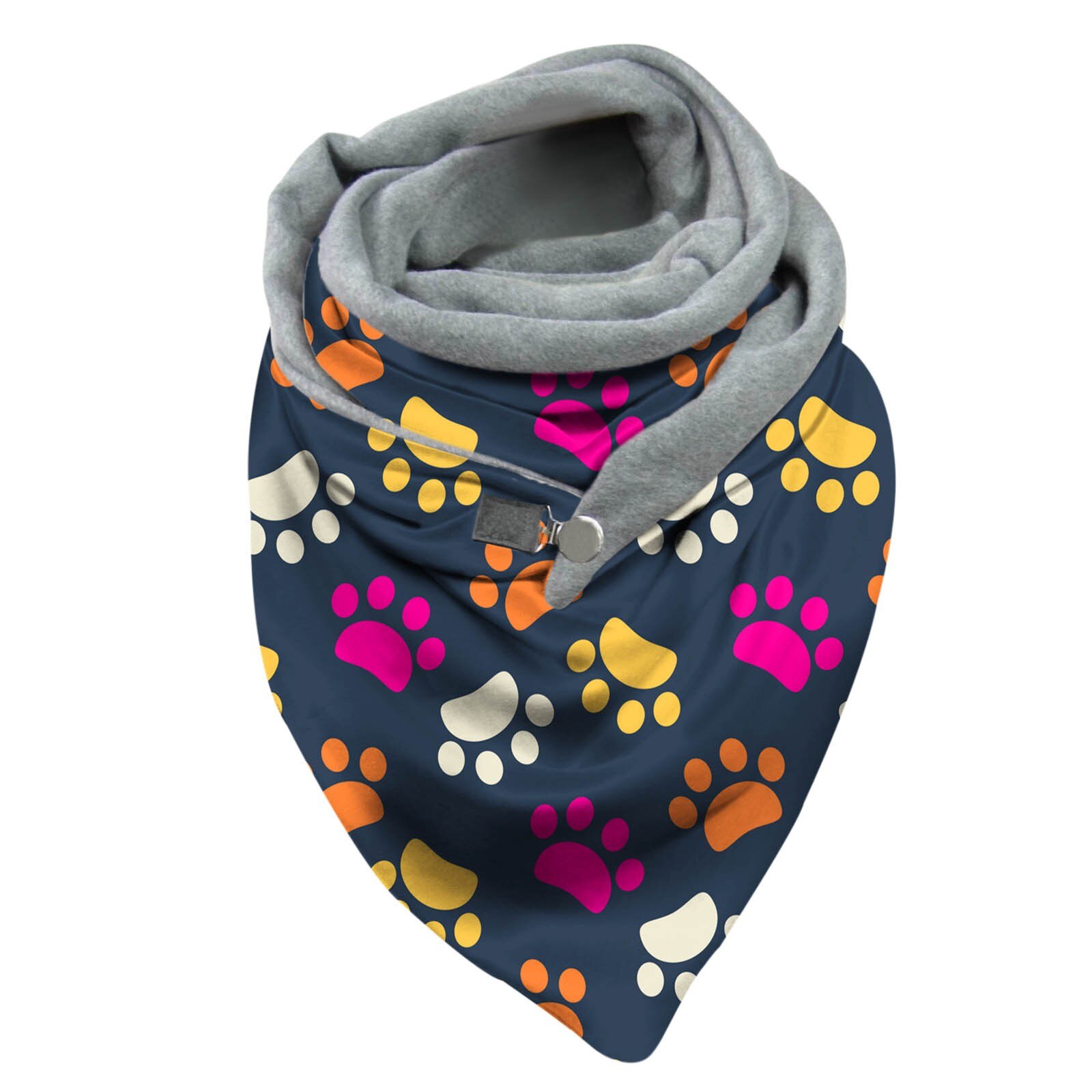 Bufanda con estampado Retro para mujer, chal multiusos a la , bufandas informales con botones, otoño e invierno,