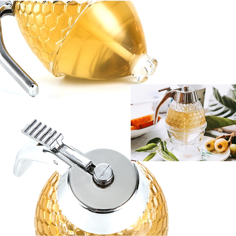 1 Pcs Honing Pot Sap Pot Dispenser 200Ml Drip Ketel Container Transparante Siroop Opslag Houder Squeeze Fles Keuken Benodigdheden