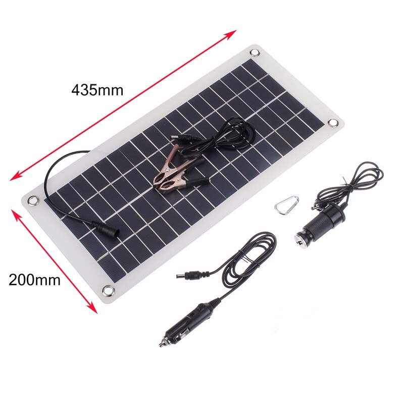 50W Semi-flexible Monocrystal Solar Panel 12V 5V Dual USB Output Solar Cells Poly Solar Panel for Car Yacht Battery Boat Charger