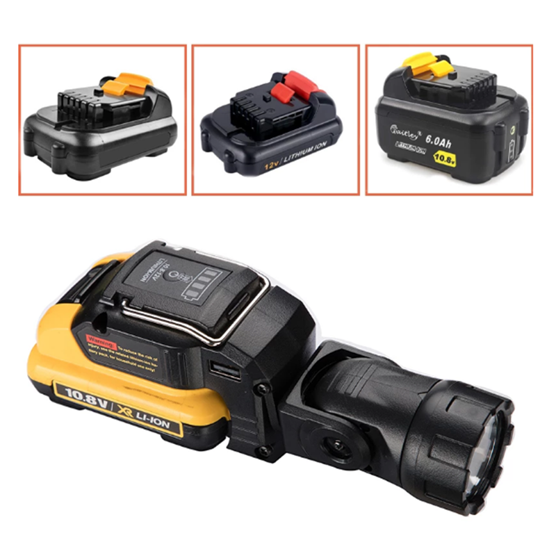 Werk Lamp Voor Makita Voor Dewalt Zaklamp DCL510 10.8V 12V Li-Ion Batterij Led Cordless Werk Licht Draagbare spotlight