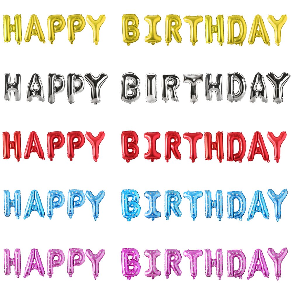 Happy Birthday Letters Foil Balloons 16inch Kids A... – Grandado