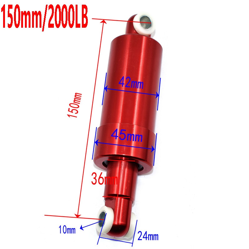 Two Wheeled Electric Scooter Rear Damper 150mm/2000LB and 150mm/450LB Shock Suspension with Aluminium Shell