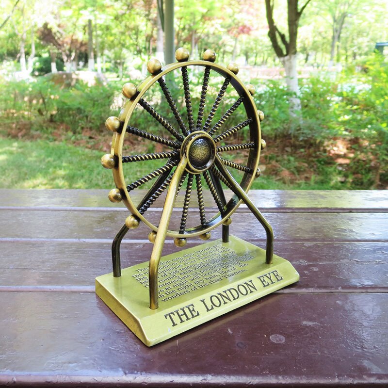 Vintage London Eye Ferris Wheels Model Metal Building Model Crafts DIY Architecture Model Toys for Children Adults 3 Sizes