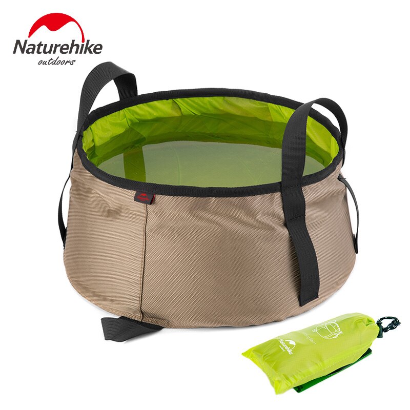 Naturehike 10L portátil al aire libre redondo plegable agua lavabo Camping Picnic Oxford Wash Bucket Bag lavabo ultraligero