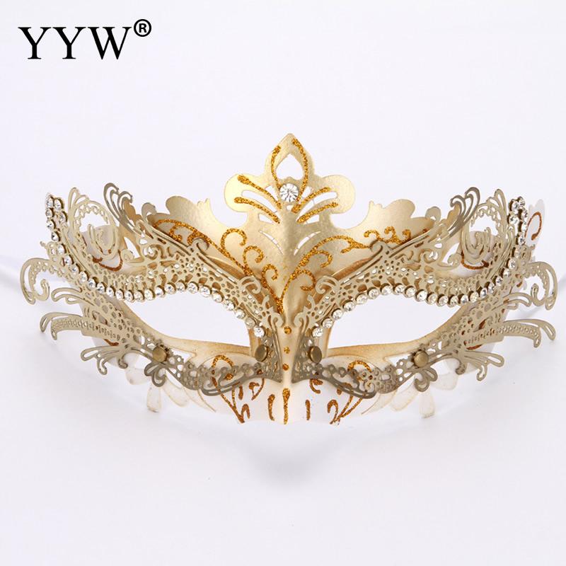 Venetiaans Carnaval Masker Partij Kostuum Maskerade Maskers Sexy Venetië Masker Vrouw Kostuum Lace Half Gezicht Masker Oogmasker Gold Hollow: white