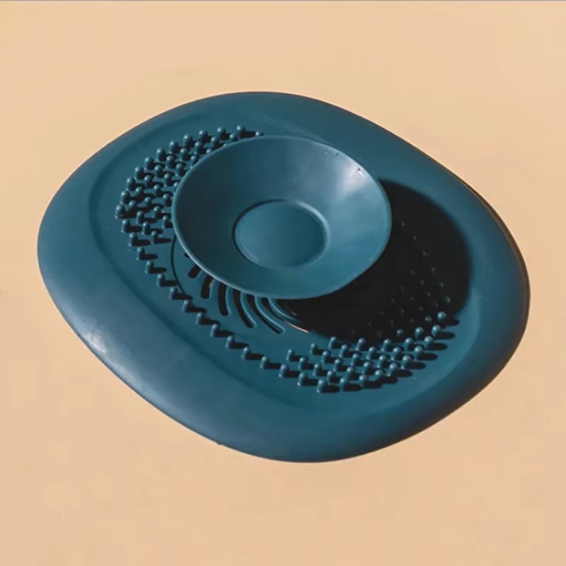 1PC silicone anti-blocco vasca da bagno tappo bagno scarico a pavimento doccia lavello cucina strumento filtro domestico: Blu