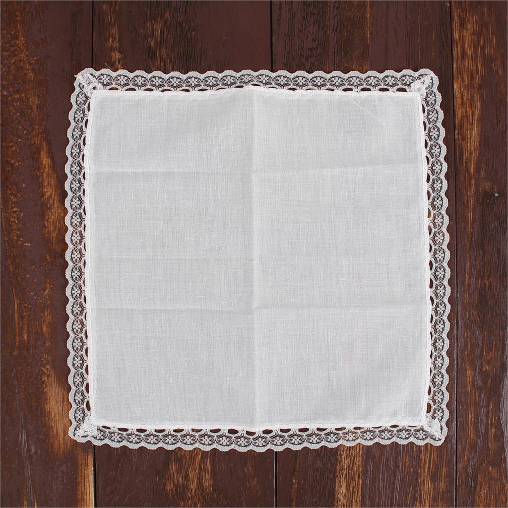 Kant Witte Vierkante Nuttig Zakdoek Voor Vrouw Man Classic Gentleman Stijl Katoenen Zakdoek Vierkante Kant 26*25Cm 6 stks/set: 5