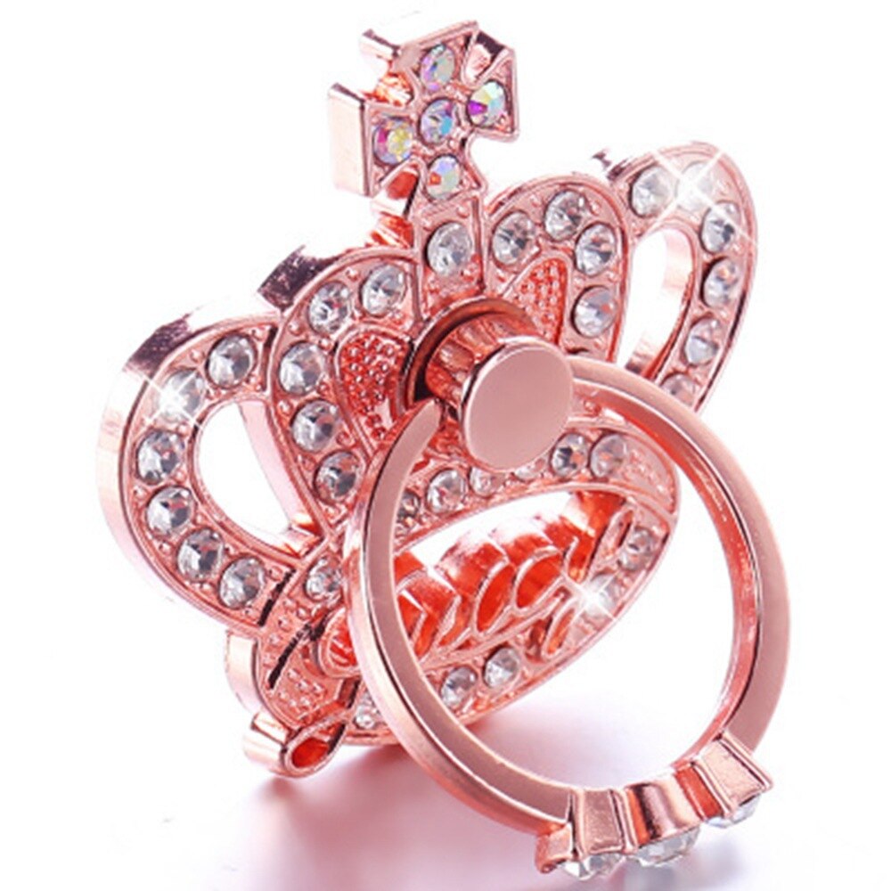 360 Degree Metal Mobile Phone Stand Holder Finger Ring Diamond Mobile Phone Holder Stand for All Phone: B