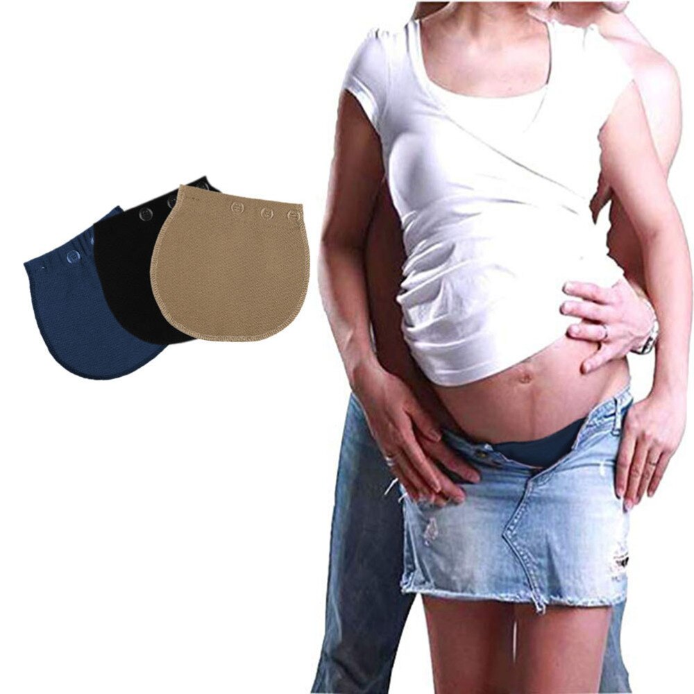 3 pièces boucles de grossesse ceinture ceinture réglable couture élastique Extender bouton tampons boucles prolongées pour pantalons vêtements
