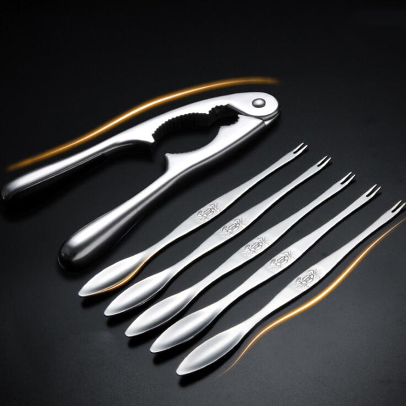 Juego de Herramientas para comer mariscos, alicates de pinza de langosta, tenedor para cangrejos de cangrejo de acero inoxidable, accesorios de herramientas para restaurante casa cocina