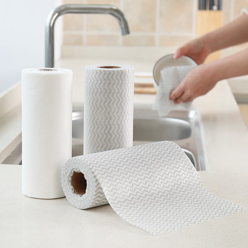 50pcs/roll nano cloth Kitchen Anti-grease wiping rags Microfiber Cleaning Cloth home washing dish Cleaning kitchen accessories