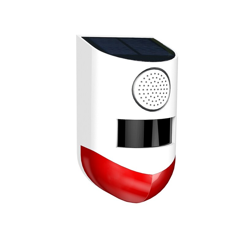 Solar Powered Infrared Motion Sensor Detector Alarm System Waterproof 120DB Loud for Home Outdoor Security