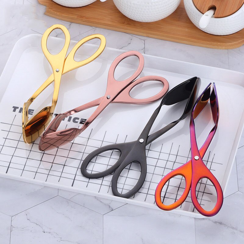 Food Tongs Stainless Steel Food Clips Barbecue Buffet Salad Scissors Egg Bread Tongs Cooking Tools Kitchen Gadgets