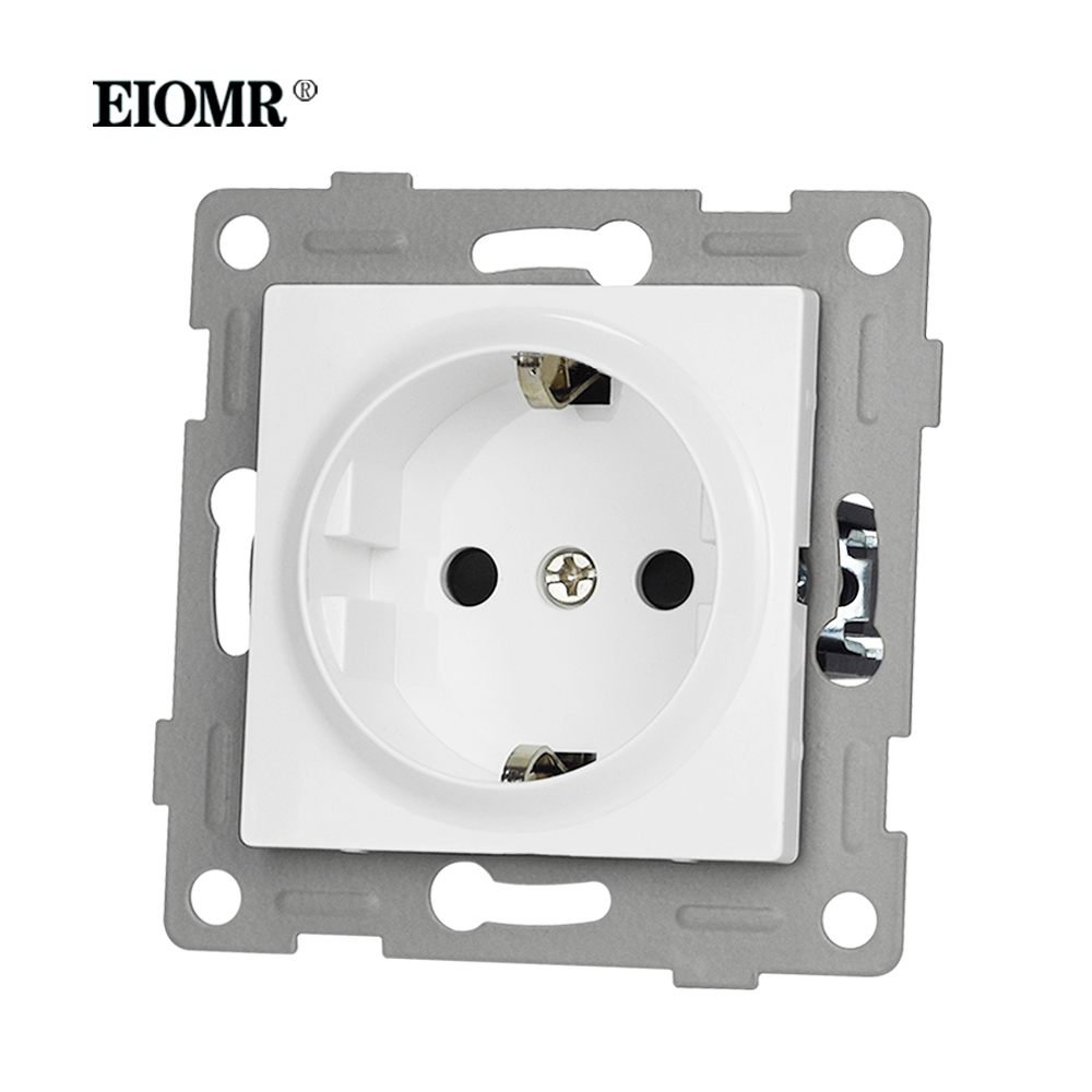 EIOMR K1 Series Multiple Frames White Crystal Glass Panel EU FR Sockets and Switches Dimmer Fan Foot Lamp Rj45 Outlet Module DIY
