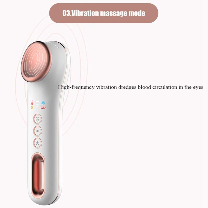 and Cold Beauty Eye Instrument, Ice Compress Vibration Removal Dark Circles Electric Beauty Eye Care Instrument