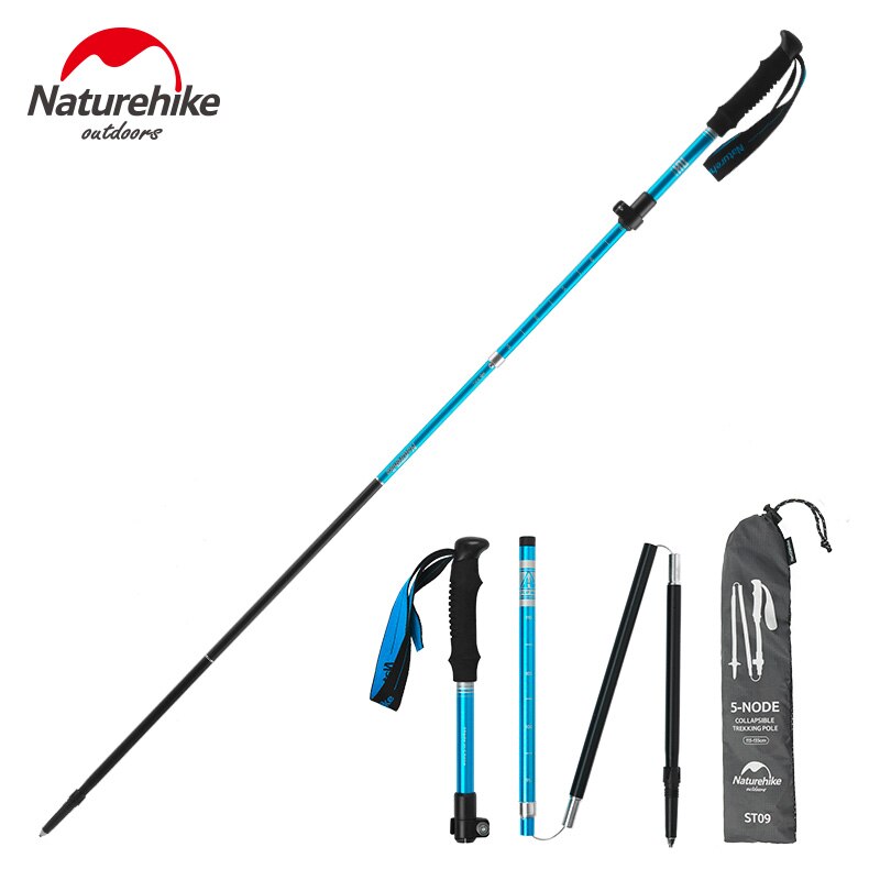Naturehike Trekking Pole Portable Folding Trekking Walking Stick Telescopic Stick Hiking Stick Aluminium Walking Hiking Poles
