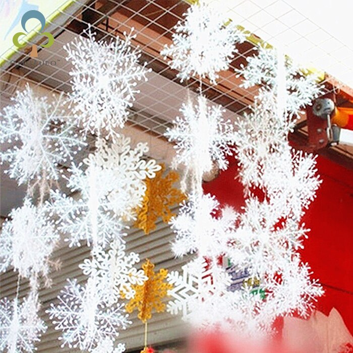 30 unids/lote adornos navideños copo de nieve boda Favor tema de cumpleaños decoración árbol decoraciones 11cm decoración Festival