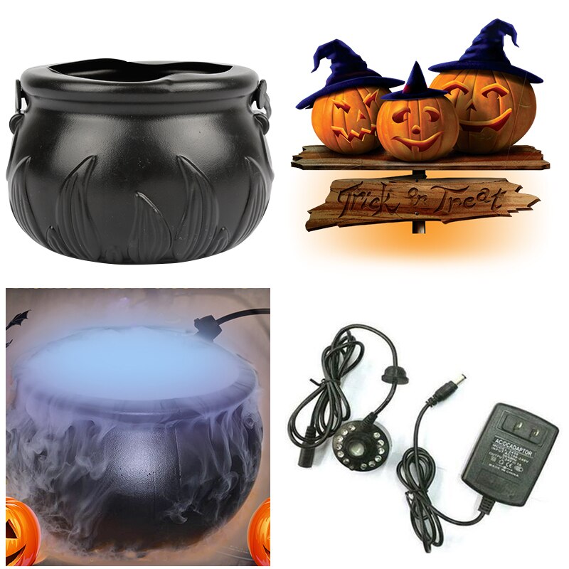 Halloween Kedel Tågemaskine Røg Maskine Farveskiftende Festrekvisitter 300ml/H 16W: 02 europæiske
