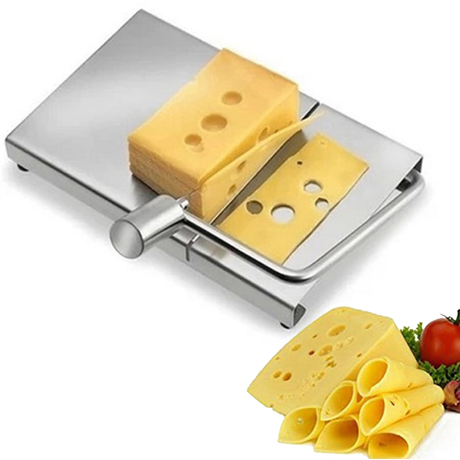 1pc osteskærer wire cutter 5 stk wire ost skære kniv værktøjer serveringsbræt rustfrit stål hårdt semi hårdt ost smør