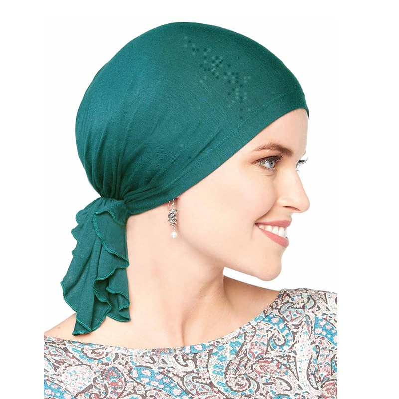 Foulard en bambou et coton pour femmes musulmanes, Bonnet de chimio, accessoires pour cheveux, bandana anticancer, couvre-chef, chapeau de Pirate