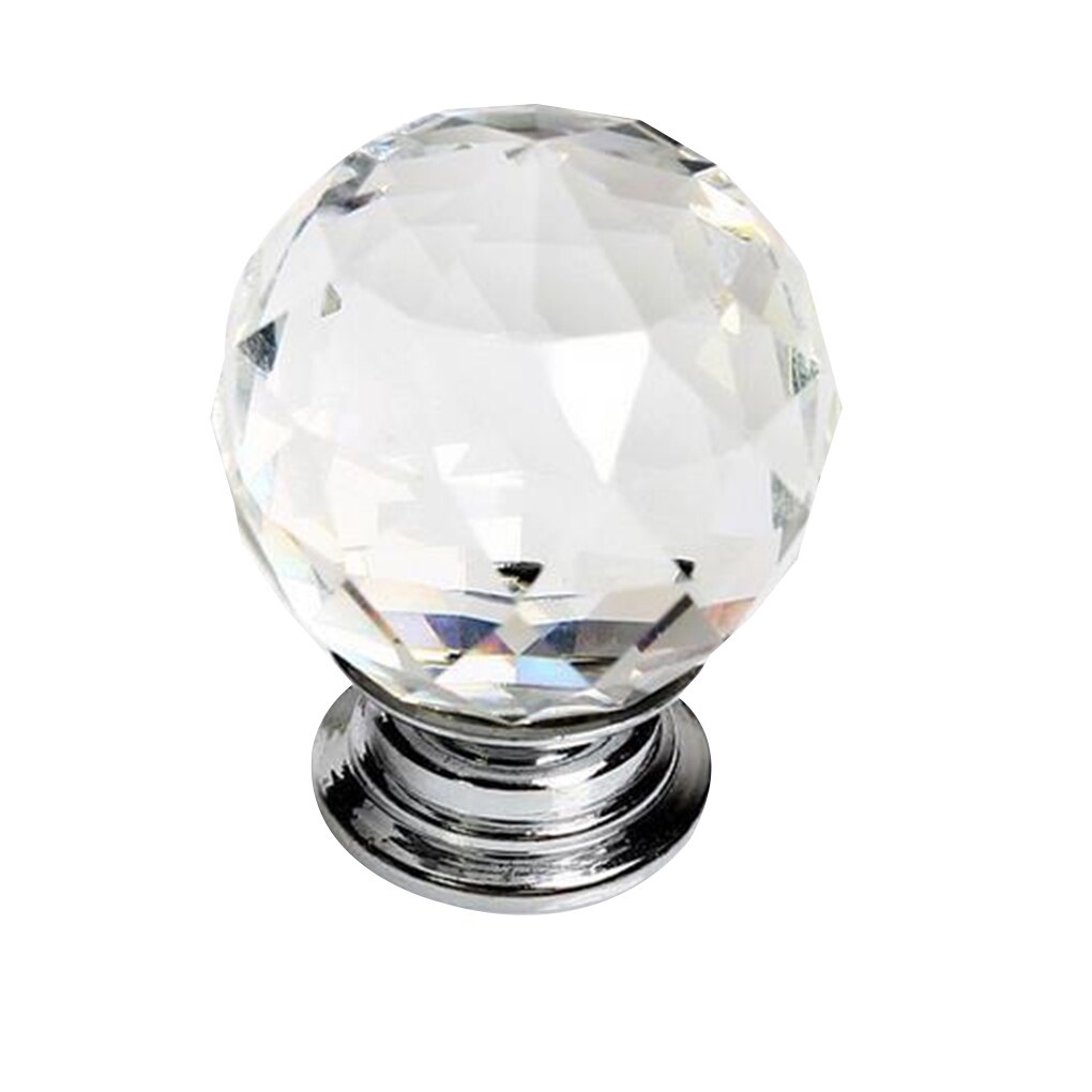 10PCS/Lots 30MM Crystal Glass Ball Handle Handles Single Hole European Cabinet Door Drawer Handle Furniture Hardware Accessories