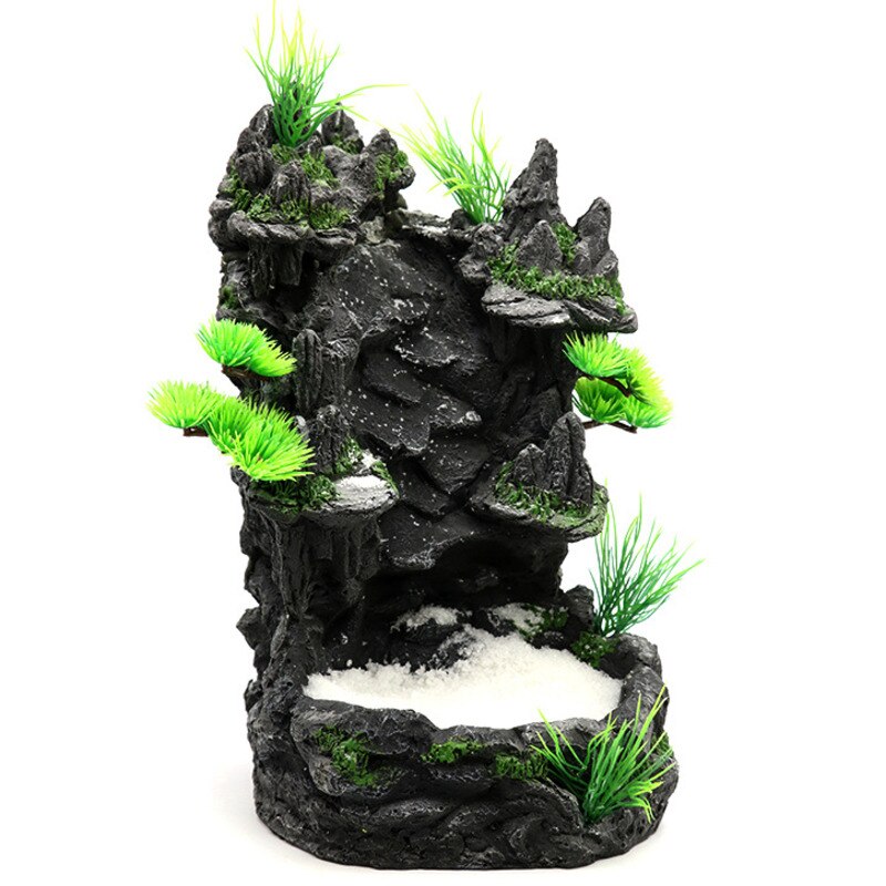 Akvarium dekoration tillbehör fisk tank landskapsarkitektur konstgjorda vattenfall rockery ornament aquascape dekor med gratis kvicksand