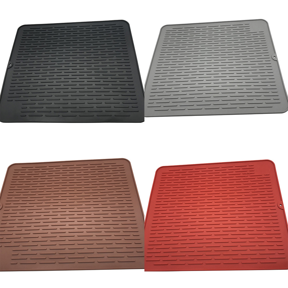 45x40cm Silikon Trocknen matt Wärme Beständig ungiftig Anti-verbrüHenne Erzähler Tasse Tisch Ablassen Pad können rollen hoch Tischset Für Küche