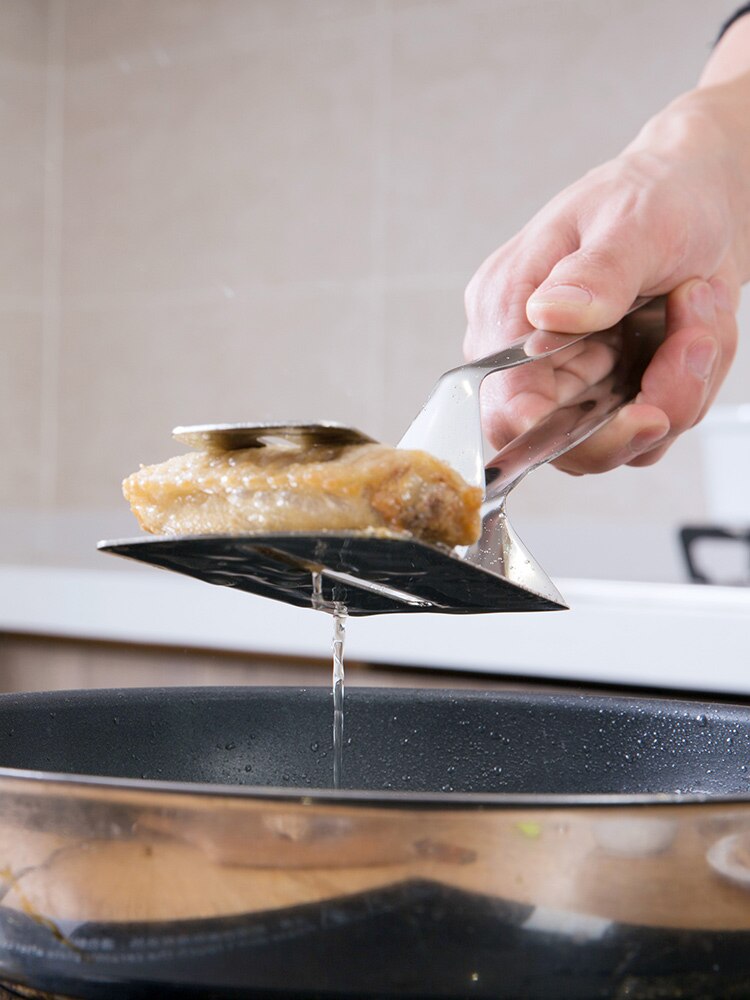 Utility Tools Kitchen Supplies Stainless Steel Frying Spatula Clip Gadgets Pancakes Fried Fish Pizza Steak Turning