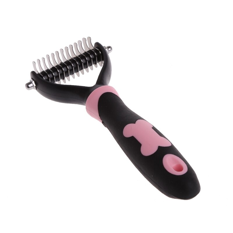 Dog Pet Brush Dematting Grooming Deshedding Tool Trimmer Comb Rake 10/13/18 Blades 53CA: Pink M
