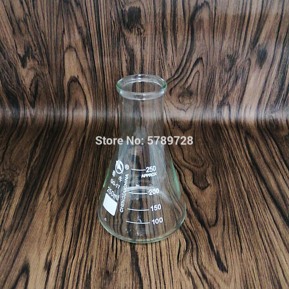 2pcs 200ml to 500ml Erlenmeyer Borosilicate Glass Flask Wide Neck Flask Conical Triangular Flask Laboratory Chemical Equipment