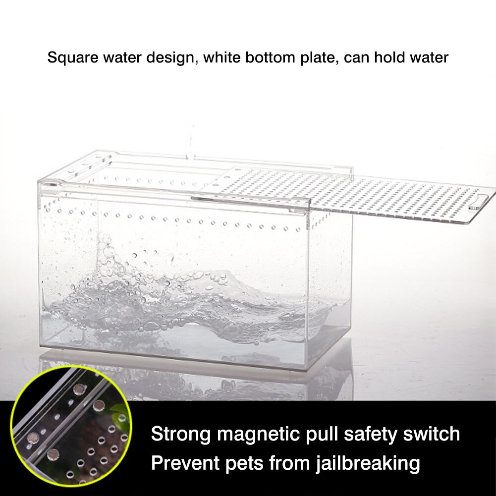 Reptile Pet Animal Breeding Box Transparent Terrarium Waterproof Crawling Pet Breeding Box Acrylic Terrarium