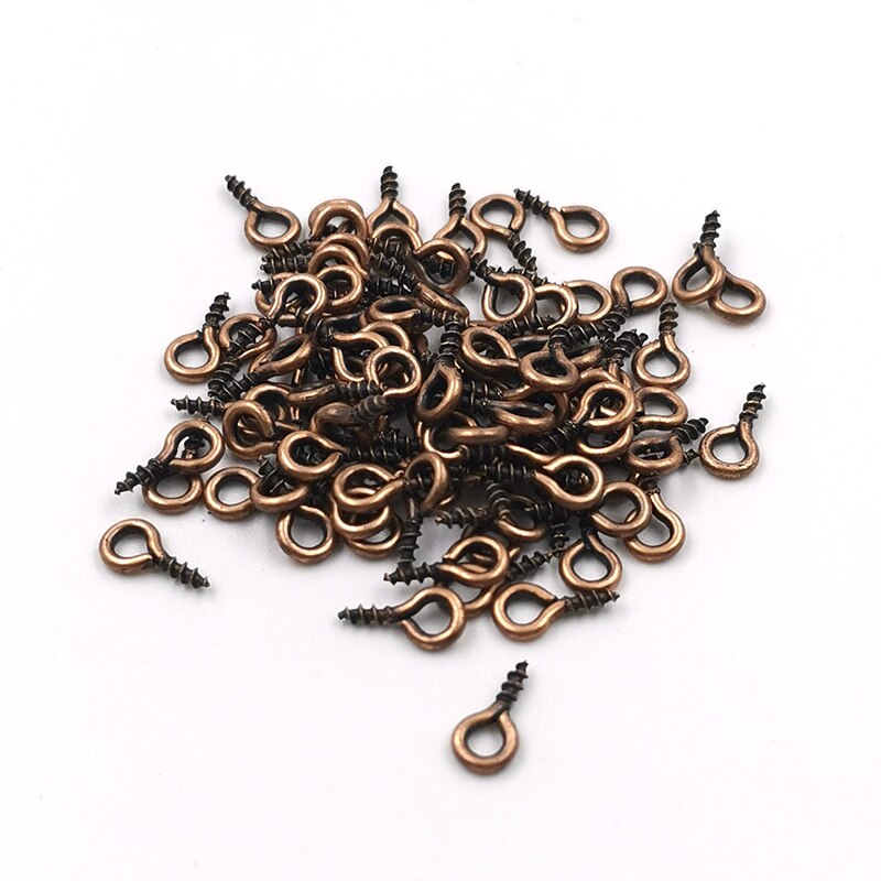 Mini épingles à vis pour la fabrication de bijoux, 100 – 200 pièces/lot, perles, crochets filetés, œillets, fermoirs, fournitures de bricolage