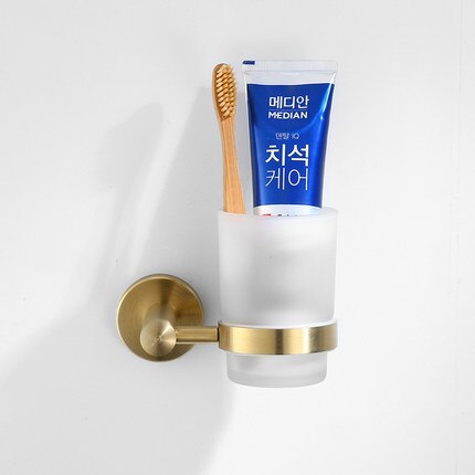 Badezimmer Zubehör Set Gebürstet Gold Bad Regal, Handtuch Rack, Handtuch Aufhänger Papier halter, wc Pinsel Halter Bad Hardware Sets: tooth brush holder