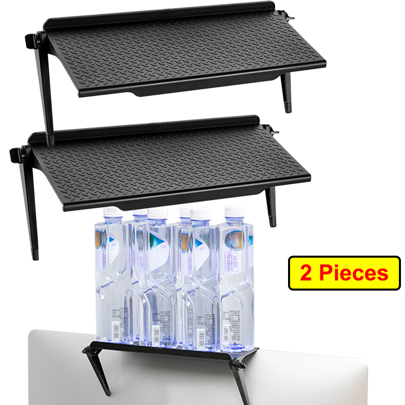 2 Pieces Screen Top Shelf TV Top Storage Bracket Adjustable Monitor Top Shelf for Media Boxes Router Game Console Home Decor