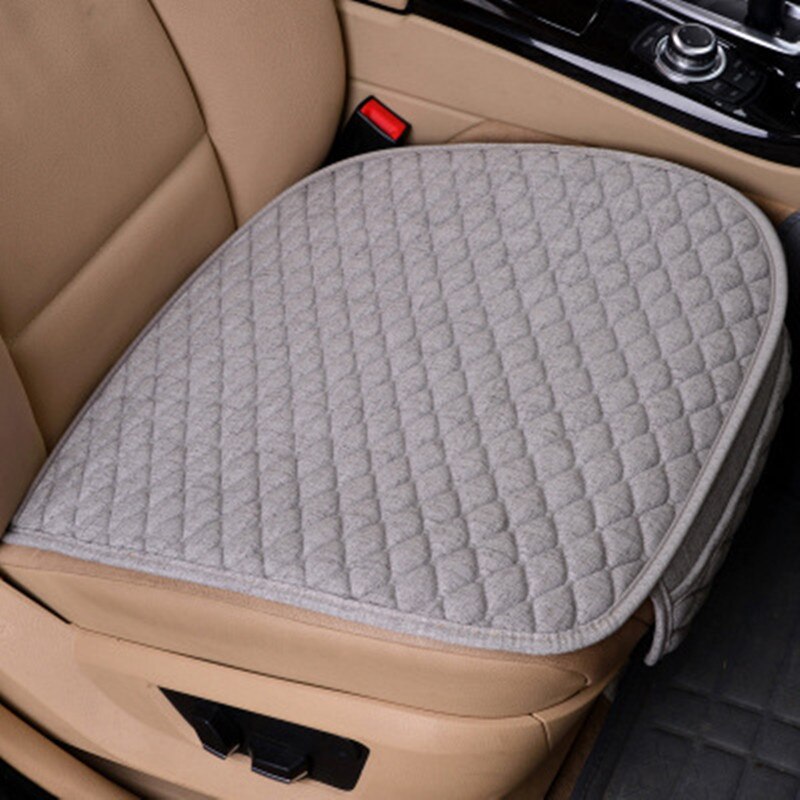 Linnen Stof Auto Bekleding Vier Seizoenen Voor Achter Vlas Kussen Ademende Protector Mat Pad Auto Accessoires Universele Maat: gray