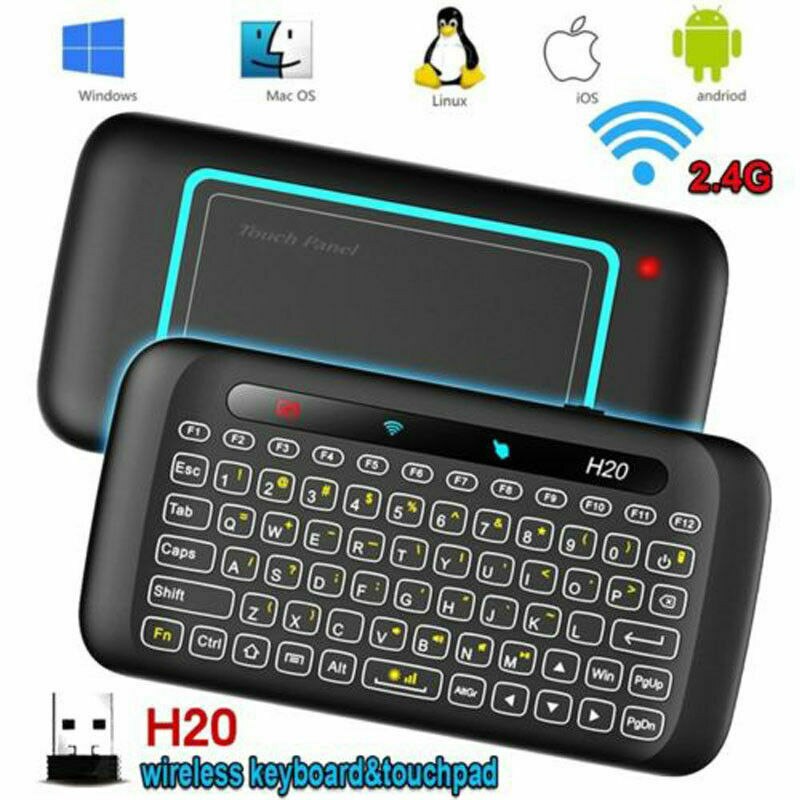 H20 2.4GHz Wireless Keyboard USB Full Screen Touchpad with Backlight Function