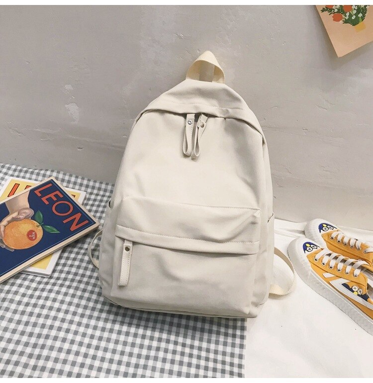 Rucksack Neue Trend Weibliche Rucksack Nylon Frauen Rucksack Anti Diebstahl Laptop Schulter Taschen Mädchen Schule Taschen Schüler: Weiß