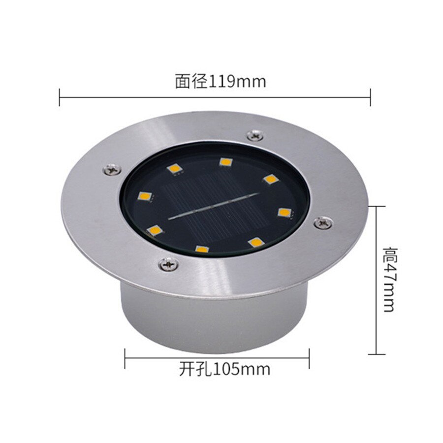 8LED Outdoor Solar Powered Buried Lamps Garden Patio Landscape Deck