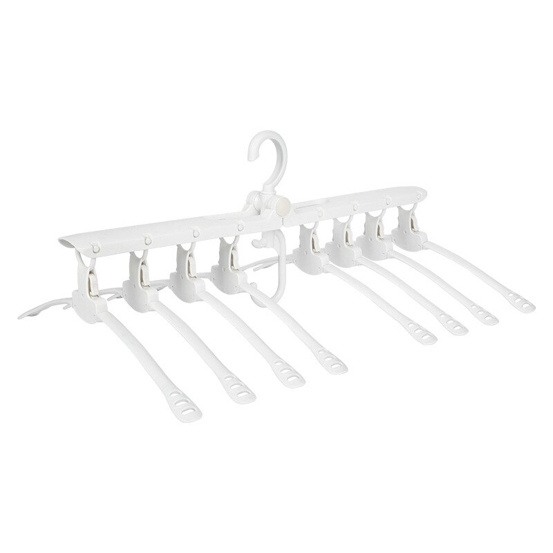 Multi-Function PP Environmental Protection Hanger Storage Folding Hangers Balcony Hangers Douyin Clothes Support Storage Tool: white