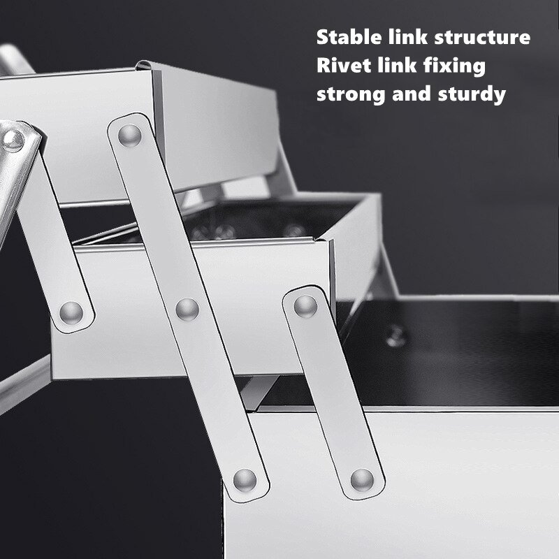 Upgrade Stainless Steel Tools Box Complete Toolbox Metal Side-opening Double-handle Storage Folding Tool Storage