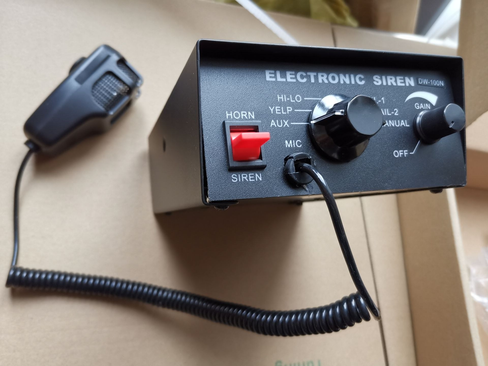 200W politie sirene met microfoon auto elektronische sirene zonder luidspreker